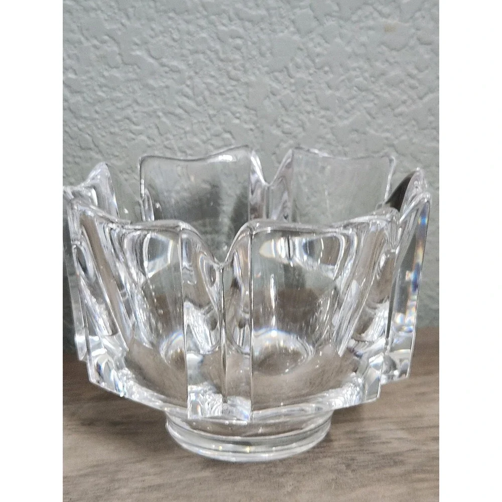 Vintage‎ Orrefors Corona Crystal Bowl Lars Hellesten Sweden Signed